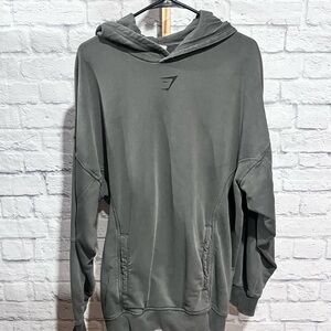 Gymshark Lifting Club Gray Pullover Athletic Workout Double Sided Hoodie Large